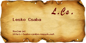 Lesko Csaba névjegykártya